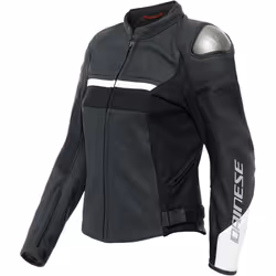 Dainese Rapida Veste en cuir de moto pour dames, noir-blanc, taille 48 pour Femmes