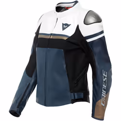 Dainese Rapida Veste en cuir de moto pour dames, noir-blanc-bleu, taille 40 pour Femmes