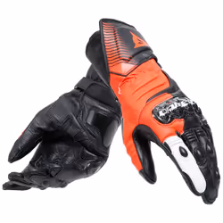 Dainese Carbon 4 Long Gants de moto, noir-blanc-rouge, taille 2XL