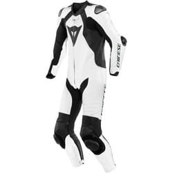 Dainese Laguna Seca 5 One Piece Costume en cuir de moto perforé, noir-blanc, taille 56 pour Hommes