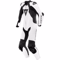 Dainese Laguna Seca 5 One Piece Costume en cuir de moto perforé, noir-blanc, taille 56 pour Hommes