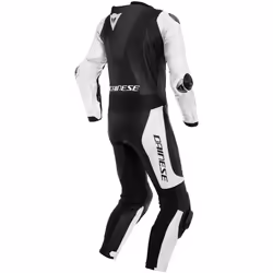 Dainese Laguna Seca 5 One Piece Costume en cuir de moto perforé, noir-blanc, taille 56 pour Hommes