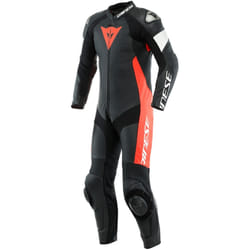 Dainese Tosa Combinaison en cuir de moto perforée One Pece, noir-blanc-rouge, taille 50 pour Hommes