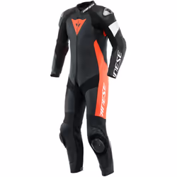 Dainese Tosa Combinaison en cuir de moto perforée One Pece, noir-blanc-rouge, taille 50 pour Hommes