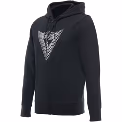 Dainese Logo Sweat à capuche zippé, noir-blanc, taille XL pour Hommes