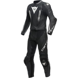 Dainese Laguna Seca 5 Costume en cuir de moto 2 pièces, noir-blanc, taille 48 pour Hommes
