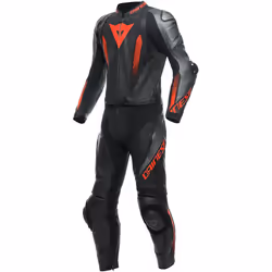 Dainese Laguna Seca 5 Costume en cuir de moto 2 pièces, noir-gris-rouge, taille 48 pour Hommes