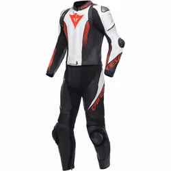Dainese Laguna Seca 5 Costume en cuir de moto 2 pièces, noir-blanc-rouge, taille 48 pour Hommes