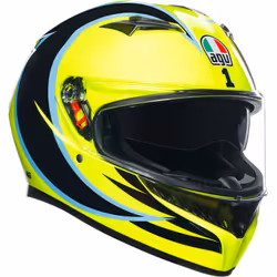 AGV K3 Rossi WT Phillip Island 2005 Casque, noir-jaune, taille M pour Hommes