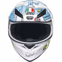 AGV K-1 S Winter Test 2017 Casque, blanc-bleu, taille 2XL pour Hommes