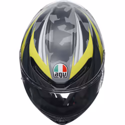 AGV K-6 S Excite Casque, gris-jaune, taille XS pour Hommes