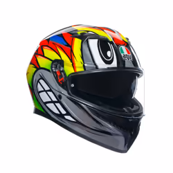 Casque Agv K3 Agv E2206 Birdy 2.0 Grey/Yellow/Red XS