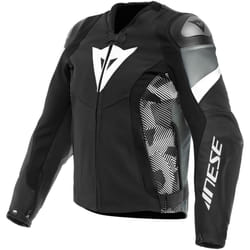 Dainese Avro 5 Veste en cuir de moto, noir-gris-blanc, taille 54 pour Hommes