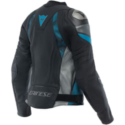 Dainese Avro 5 Veste en cuir de moto pour dames, noir-bleu, taille 42 pour Femmes