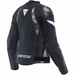 Dainese Avro 5 Veste en cuir de moto pour dames, noir-blanc, taille 42 pour Femmes