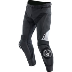 Dainese Delta 4 Pantalon en cuir de moto, noir-blanc, taille 46 pour Hommes