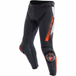 Dainese Super Speed pantalon en cuir de moto perforé, noir-blanc-rouge, taille 48 pour Hommes