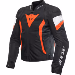 Dainese Avro 5 Veste textile de moto, noir-blanc-rouge, taille 62 pour Hommes