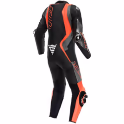 Dainese Audax D-Zip Combinaison en cuir de moto 1 pièce perforée, noir-gris-rouge, taille 48 pour Hommes