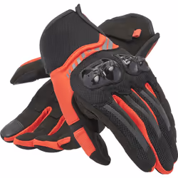 Dainese Mig 3 Air Tex Gants de moto, noir-rouge, taille 2XL pour Hommes