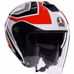 AGV Irides Tolosa Casque jet, noir-blanc-rouge, taille S pour Hommes