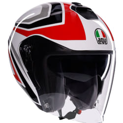 AGV Irides Tolosa Casque jet, noir-blanc-rouge, taille M pour Hommes