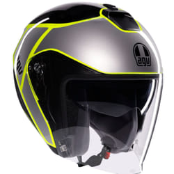 AGV Irides Davao Casque jet, noir-gris-jaune, taille XS pour Hommes