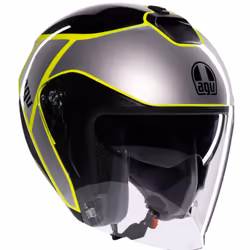 AGV Irides Davao Casque jet, noir-gris-jaune, taille XL pour Hommes