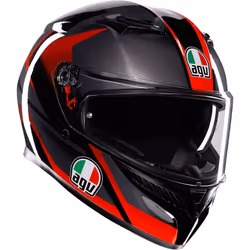 AGV K3 Striga Casque, noir-gris-rouge, taille L pour Hommes