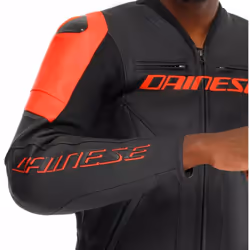 Dainese Racing 5 Blouson de moto en cuir, noir-rouge, taille 48 pour Hommes - Vue supplémentaire 5