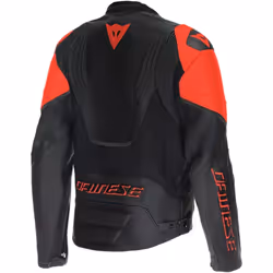 Dainese Racing 5 Blouson de moto en cuir, noir-rouge, taille 50 pour Hommes