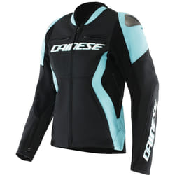 Dainese Racing 5 Blouson en cuir de moto pour femmes, noir-bleu, taille 42