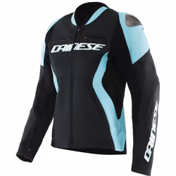 Dainese Racing 5 Blouson en cuir de moto pour femmes, noir-bleu, taille 46