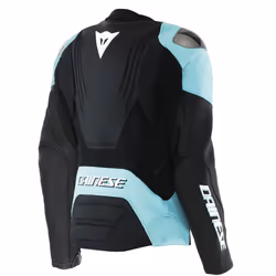 Dainese Racing 5 Blouson en cuir de moto pour femmes, noir-bleu, taille 46