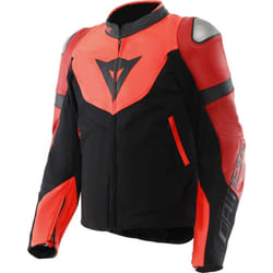 Dainese Iperattiva Blouson de moto en cuir/textile, noir-rouge, taille 48 pour Hommes