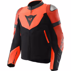Dainese Iperattiva Blouson de moto en cuir/textile, noir-rouge, taille 50 pour Hommes