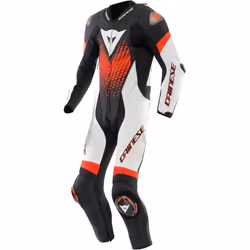 Dainese Laguna Seca 6 Combinaison de moto en cuir 1 pièce, noir-blanc-rouge, taille 48 pour Hommes