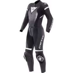 Dainese Fulminea Combinaison de moto en cuir 2 pièces pour femmes, noir-blanc, taille 41