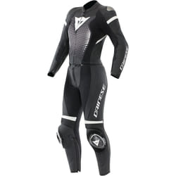 Dainese Fulminea Combinaison de moto en cuir 2 pièces pour femmes, noir-blanc, taille 41