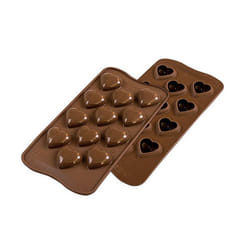 Silikomart Scg48 My Love Moule à chocolat et sucrerie Silicone Marron