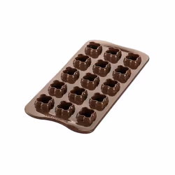 Silikomart Scg51 Choco Game Moule à chocolat et sucrerie Silicone Marron