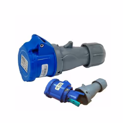 Prise industrielle droite CEE Câblage rapide Protection IP 44 Pôles 2P+T Volt 230 Ampère 16 Couleur bleue