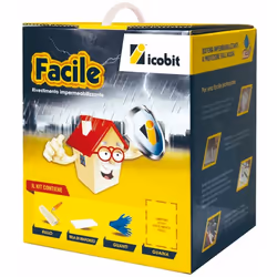 Empleilation facile dans le kit icobit revêtement d'étanchéité à un seul homme coloré en émulsion aqueuse. Résistance ultravi ...