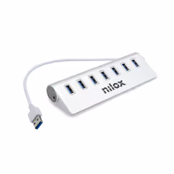 Nilox NX7HUB30 hub & concentrateur USB 3.2 Gen 1 (3.1 Gen 1) Type-A 5000 Mbit/s Gris