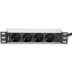 Techly I-CASE M10-4D unité de distribution d'énergie 4 sortie(s) CA 1U Noir, Argent