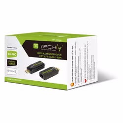 Techly IDATA EXT-E70S extension audio/video Émetteur et récepteur AV Noir
