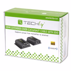 Techly IDATA EXT-E70POED extension audio/video Émetteur et récepteur AV Noir