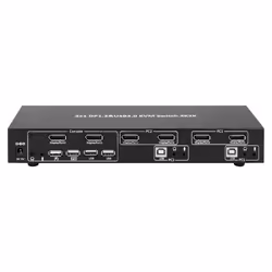 Techly IDATA DP-KVM2 commutateur écran, clavier et souris Noir