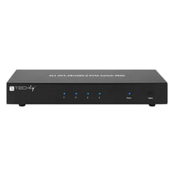 Techly IDATA DP-KVM4 commutateur écran, clavier et souris Grille de montage Noir