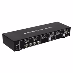 Techly IDATA DP-KVM4 commutateur écran, clavier et souris Grille de montage Noir